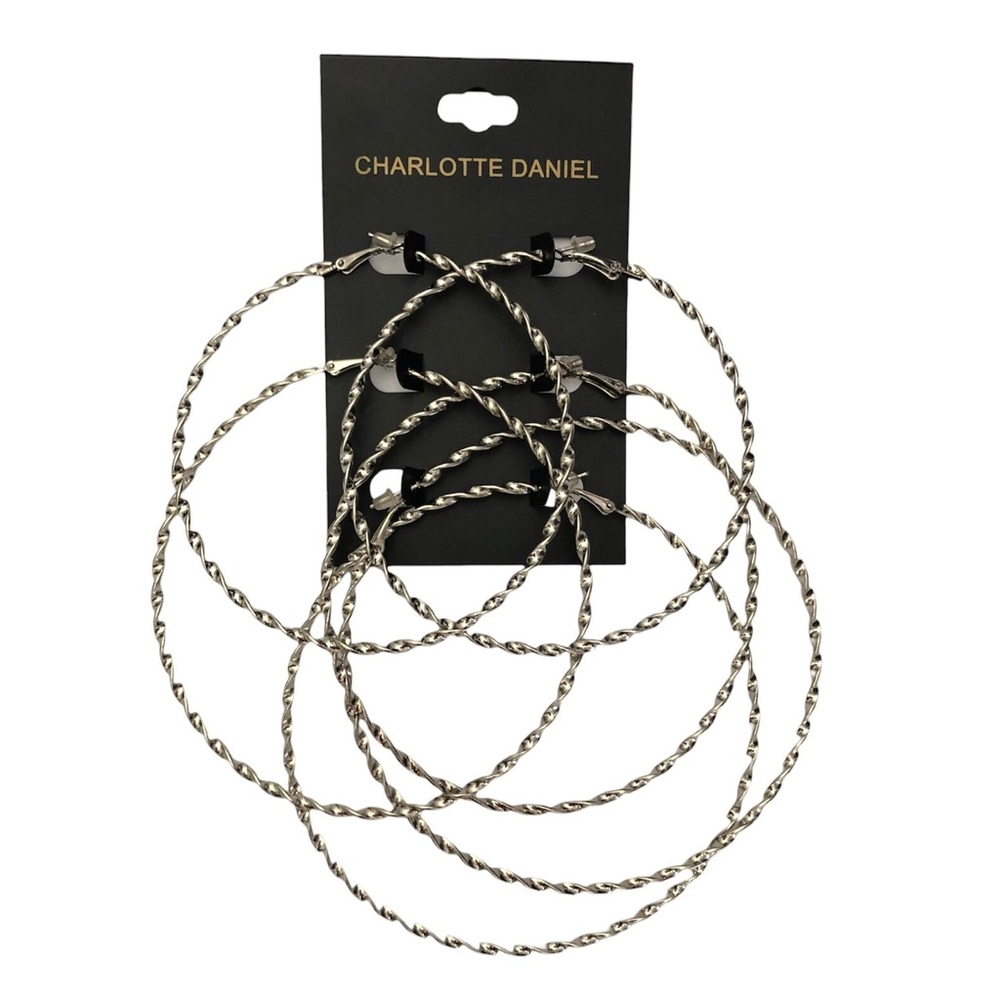 Charlotte Daniel 3 Set Large Hoop Earrings | NWT